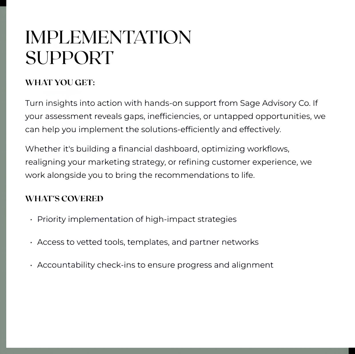 Implementation Support